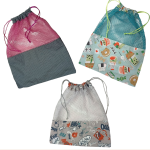 Sac à vrac réutilisable en tissu filet tulle et coton Oeko-Tex avec cordon de serrage, idéal pour fruits, légumes et courses zéro déchet.