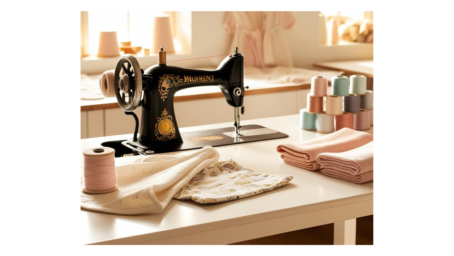 Atelier couture avec machine à coudre
